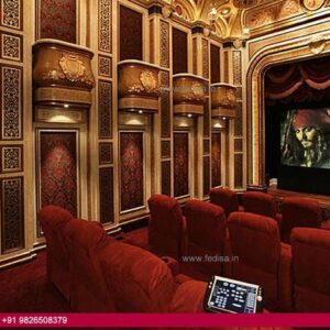 Home Theater Design Custom Built Home Theater Room Color Decoration White Wooden Single Bed