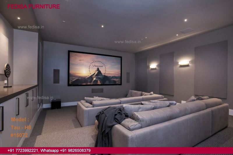 Home Theater Design Home Theater Construction Company Dark Interior House Gray Nightstand